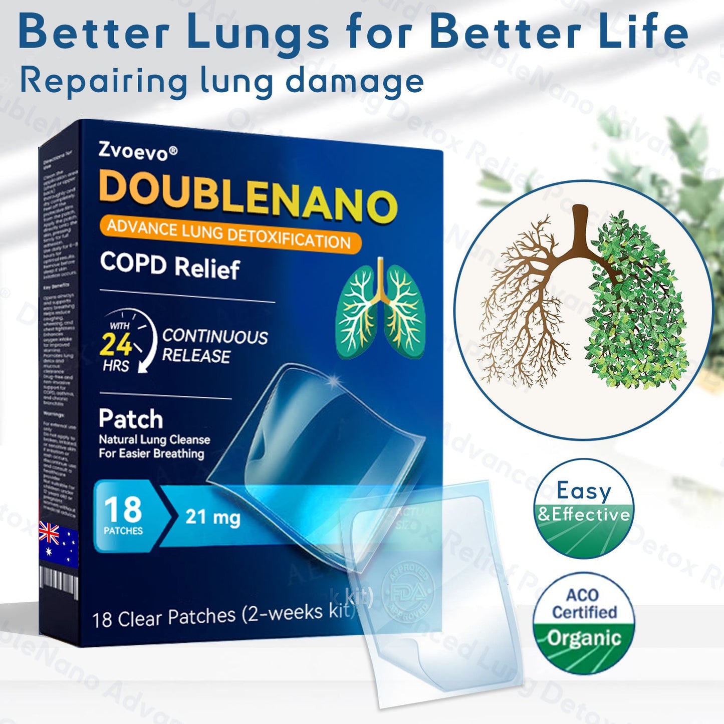 🔥🔥TGA Approved|Zvoevo® DoubleNano COPD Relief Patch (🍁💝 Cough, wheezing, shortness of breath, sputum, stuffy nose, bronchitis, bronchitis, allergy symptoms, lung discomfort🫁)