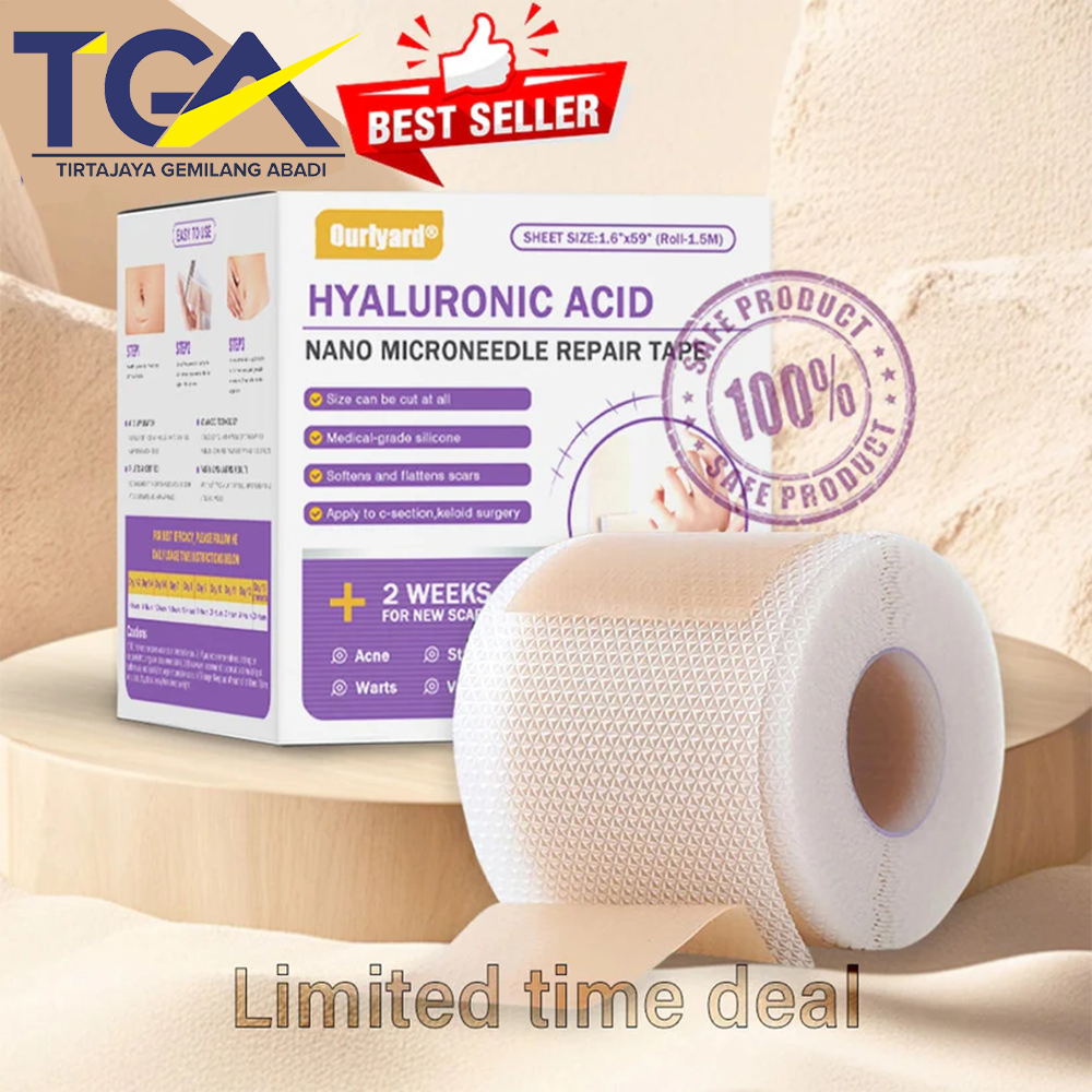 ✅Official Store |Ourlyard® Hyaluronic Acid Nano Microneedle Repair Tape🏥(Treatment of old and new scars, reduction of surgical scars, stretch marks, keloids, acne, burns, warts, dermatomes and varicose veins)